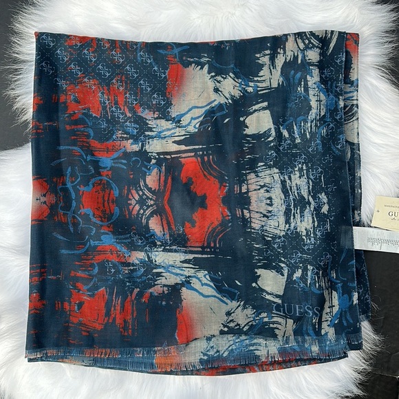 New GUESS Abstract Logo Scarf - Picture 2 of 5